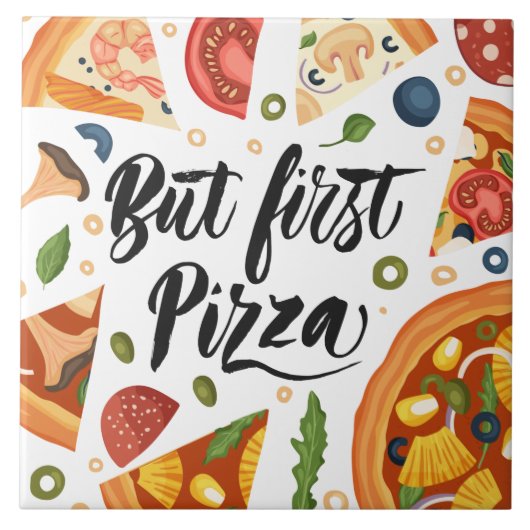 Cool Pizza Liefhebbers Graphics en Word Art Tegeltje (Voorkant)