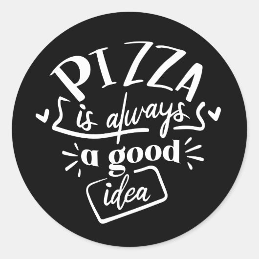 Cool Pizza Liefhebbers Word Art Ronde Sticker (Voorkant)