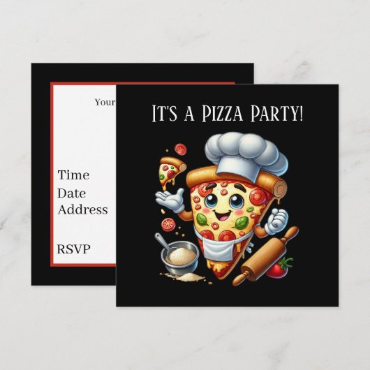 Cool Pizza lovers party  Kaart (Voorkant / Achterkant)