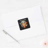 Cool pizza party liefhebbers tekst toevoegen vierkante sticker (Envelop)