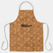 Cool pizza plakjes  bruin patroon Jouw naam Schort (Voorkant)