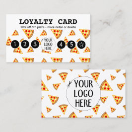 Cool pizza plakjes patroon Pizzeria Uw logo wit Klantenkaartje