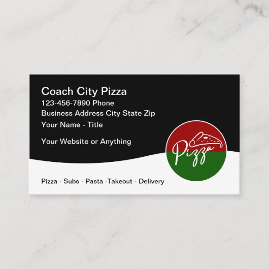 Cool Pizza Shop Italiaans Restaurant Visitekaartje (Voorkant)