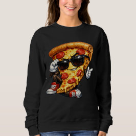 Cool Pizza Slice Mascot with Sunglasses Art Trui
