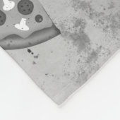 Cool pizza slice  zwart wit monogram fleece deken (Hoek)