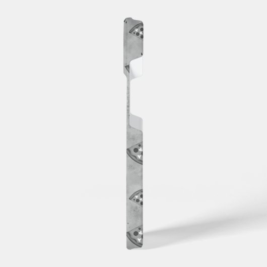 Cool pizza slice  zwart wit monogram iPhone hoesje (Linkerkant)