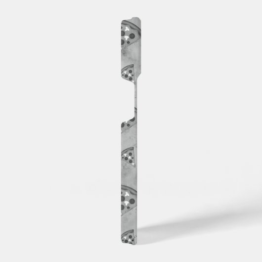 Cool pizza slice  zwart wit monogram iPhone hoesje (Rechterkant)