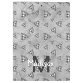 Cool pizza slice  zwart wit monogram klembord (Achterkant)