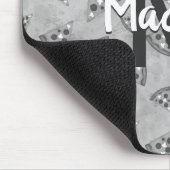 Cool pizza slice  zwart wit monogram muismat (Hoek)