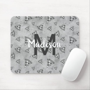 Cool pizza slice  zwart wit monogram muismat