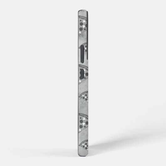 Cool pizza slice  zwart wit monogram samsung galaxy hoesje (Rechterkant)