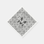 Cool pizza slice  zwart wit monogram servet (Hoek)