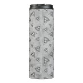 Cool pizza slice  zwart wit monogram thermosbeker (Achterkant)