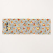Cool pizza snijdt grijs patroon aan Personalisere Yogamat (Voorkant (horizontaal))