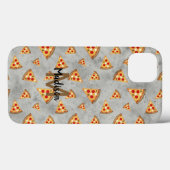 Cool pizza snijdt  grijs patroon Monogram Case-Mate iPhone Case (Achterkant (horizontaal))