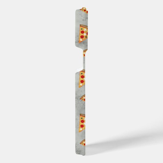 Cool pizza snijdt  grijs patroon Monogram iPhone Hoesje (Rechterkant)