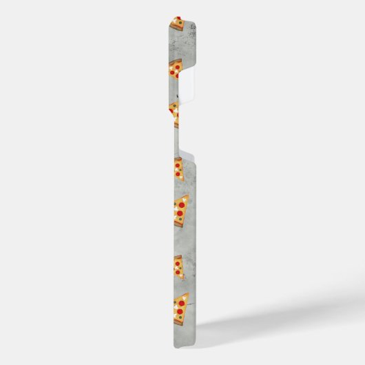 Cool pizza snijdt  grijs patroon Monogram iPhone Hoesje (Linkerkant)