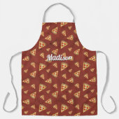 Cool pizza snijdt  rood patroon aan Personaliseer Schort (Voorkant)