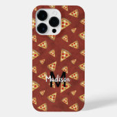 Cool pizza snijdt rood patroon Monogram iPhone Hoesje (Achterkant)