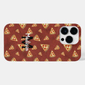 Cool pizza snijdt  rood patroon Monogram iPhone Hoesje (Achterkant horizontaal)