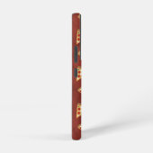 Cool pizza snijdt  rood patroon Monogram Samsung Galaxy Hoesje (Rechterkant)