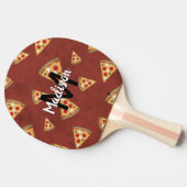 Cool pizza snijdt rood patroon Monogram Tafeltennisbatje (Zijkant)