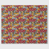 cool pizzagetiel patroon cadeaupapier (Vlak)