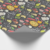 cool pizzagetiel patroon cadeaupapier (Hoek)