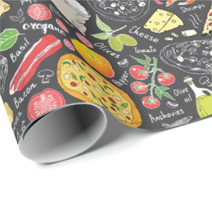 cool pizzagetiel patroon cadeaupapier
