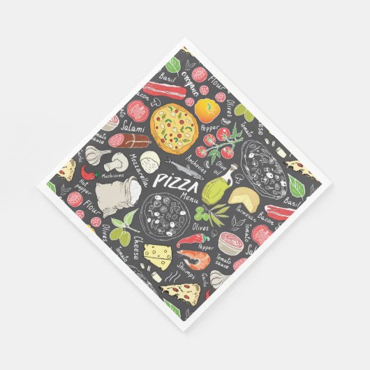 cool pizzagetiel patroon servet (Hoek)