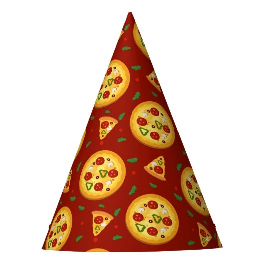 Cool pizzapatroon papier feesthoedjes (Voorkant)