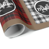 Cool Plaids w/Monogram & naam Cadeaupapier (Rol Hoek)