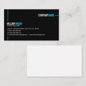 Cool Plain Black en Blue Modern Visitekaartje (Voorkant / Achterkant)