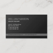 Cool Plain Black en Grey Modern Visitekaartje (Achterkant)