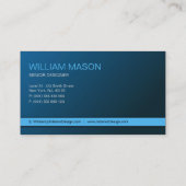 Cool Plain Blue en Grey Modern Visitekaartje (Achterkant)