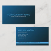 Cool Plain Blue en Grey Modern Visitekaartje (Voorkant / Achterkant)