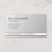 Cool Plain Grey Modern Visitekaartje (Achterkant)