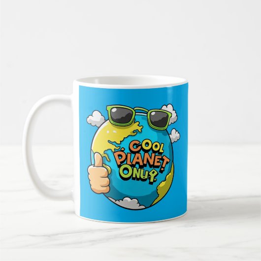 Cool Planet Coffee Mok Fun Earth Cartoon Eco Gift (Links)
