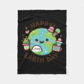 Cool Planet Earth Dag Verjaardag Gezegde Happy Ear Fleece Deken (Voorkant)