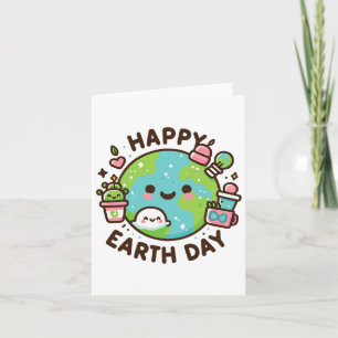 Cool Planet Earth Dag Verjaardag Gezegde Happy Ear Kaart