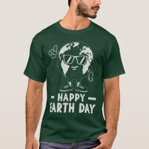Cool Planet Retro zonnebril Grap, Happy Earth Day T-shirt