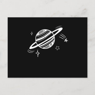 Cool Planet Saturn Orbit Tekening Buiten Space Gal Briefkaart