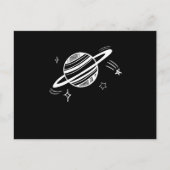 Cool Planet Saturn Orbit Tekening Buiten Space Gal Briefkaart (Voorkant)