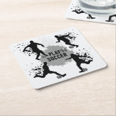 Cool Play Soccer Silhouettes Kartonnen Onderzetters (Schuin)
