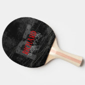 Cool player monogram (naam + initialen) op zwart tafeltennisbatje (Zijkant)