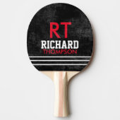 Cool Player Monogram (naam + initialen) oud zwart Tafeltennisbatje (Voorkant)