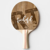 Cool Player Monogram (naam + initialen) Tafeltennisbatje (Voorkant)