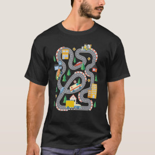 Cool Playmat City Track Schattige Peuter Autoliefh T-shirt