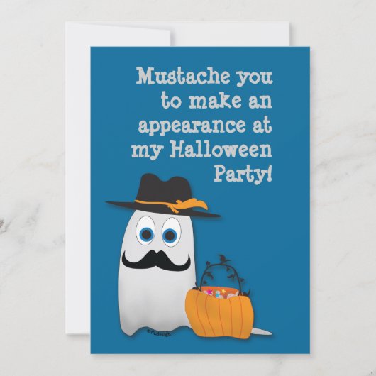 Cool plezier Halloween snor je Ghost Uitnodiging (Voorkant)