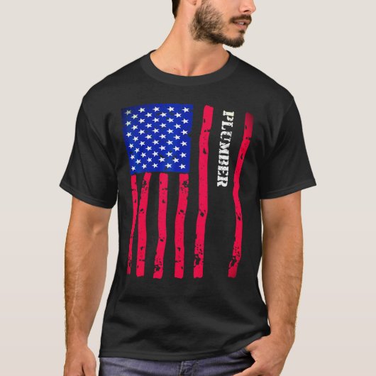 Cool Plumber Accessoires Dingen Stuff USA Flag T-shirt (Voorkant)